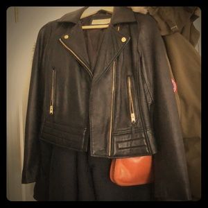 Michael kors leather black moto jacket NWOT